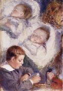 Pierre Renoir Studies of the Berard Children oil painting